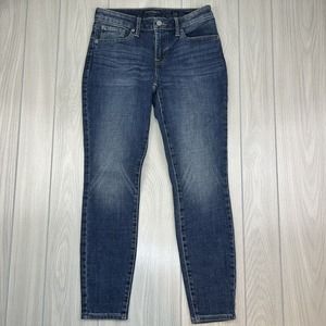 Lucky Brand Lolita Crop Size 6 / 28 Skinny Ankle Jeans Dark Wash Raw Hems